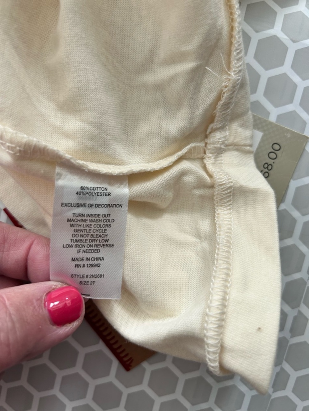 NWT Stitch & Stone Cream Short Sleeve Tee and Matching Carpenter Pants Size 2T - Picture 5 of 6